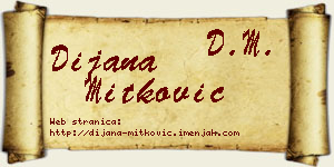 Dijana Mitković vizit kartica